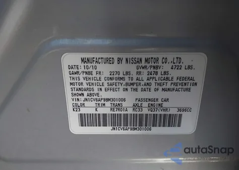 2011 Infiniti G37 Journey z USA, uszkodzony, nr VIN JN1CV6AP9BM301006
